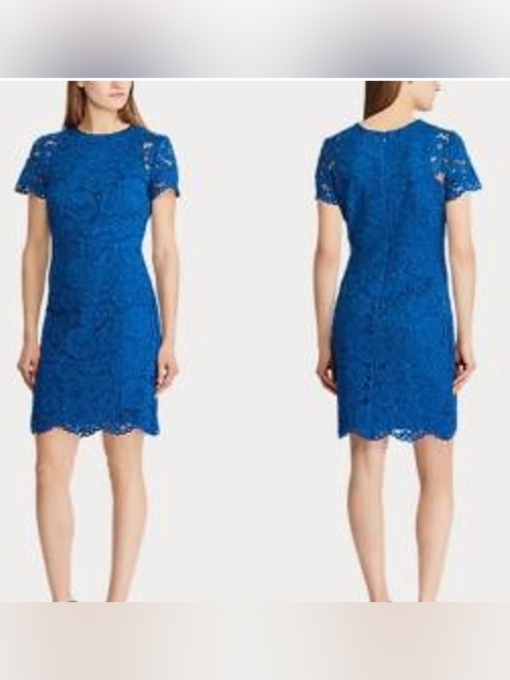 Lauren Ralph Lauren blue floral lace sheath dress Size 6